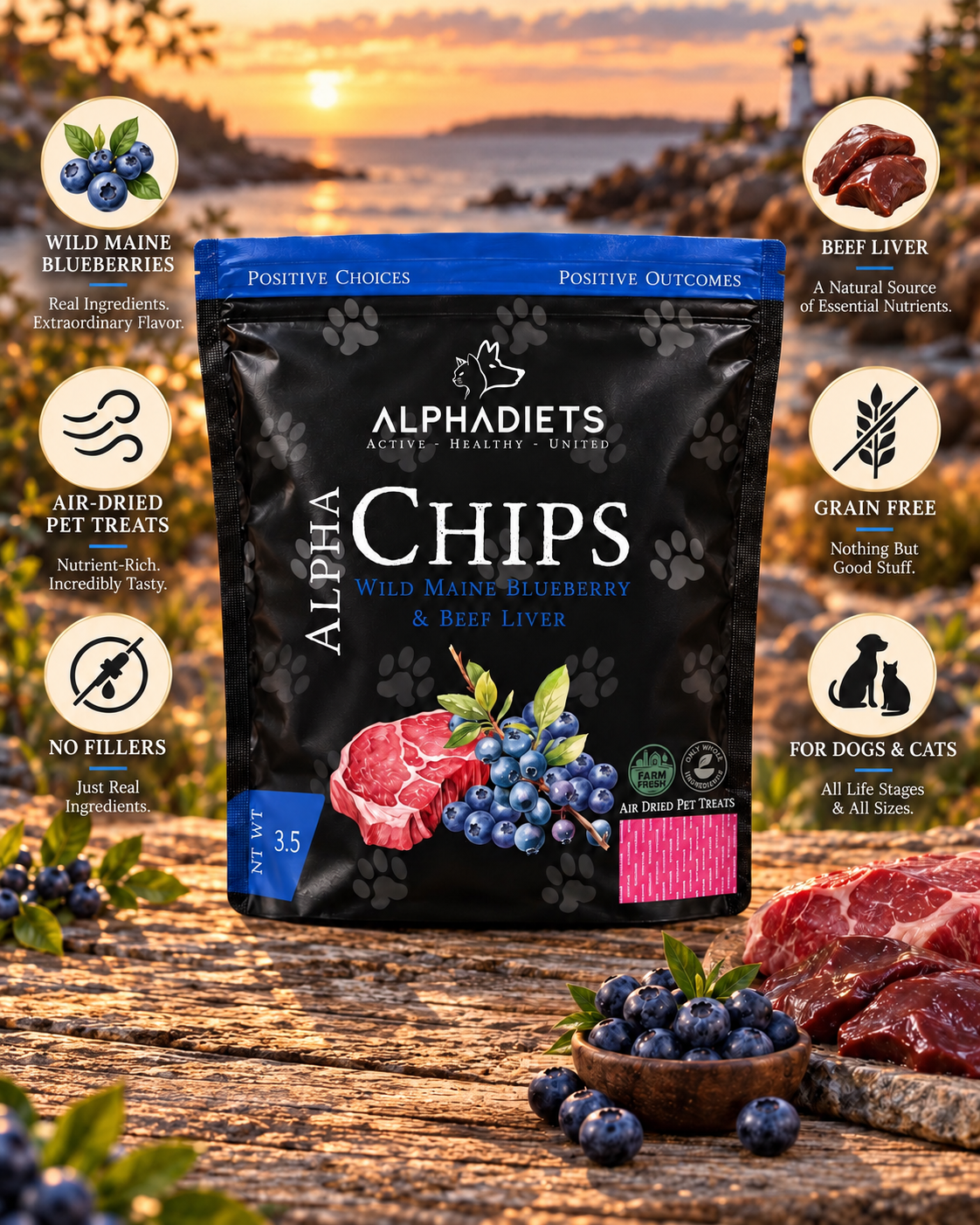 AlphaChips: Wild Maine Blueberry & Beef Liver